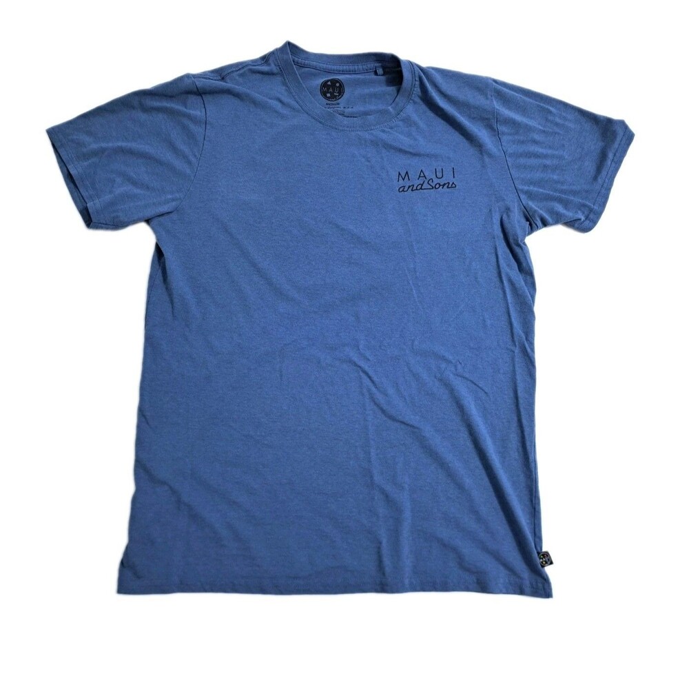 Maui Sons T Shirt Size Medium Blue Short Sleeve Tee Tshirt Logo